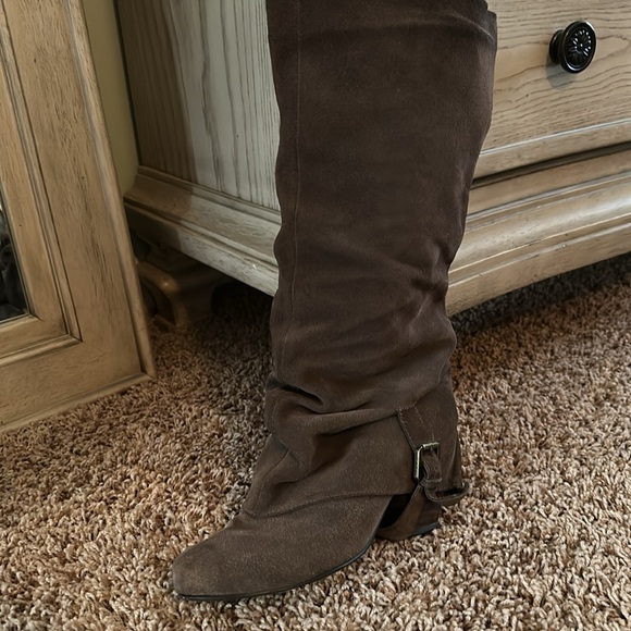 3” slouch dark brown knee high boots. - Picture 2 of 4